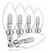 E14 28W Halogen Ljuskälla, Dimbar, Klart Glas C35 E14 SES Liten Edison Skruv Lampa, Halogen Ljuskälla för Ljuskrona, 230V, 5-Packa_Särskilda gåv