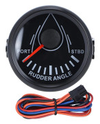 52mm Universal Båt Roder Vinkelindikator 0-190 Ohm Signal Roder Sensor 9-32V Bakgrundsbelysning Mätare Svart Urtavla Svart Kåpa Båt Yacht