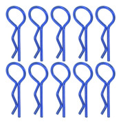 10 st RC Bil Kaross Klämmor RShape Metall Kaross Pins för 1/5 1/6 1/8 1/10 RC Bil (Blå)