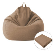 Bean Bag Cover Lazy Sofa Bekväm enfärgad Solstol Bean Bag Cover för vardagsrum Heminredning Brown 100*120cm