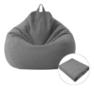 Bean Bag Cover Lazy Sofa Bekväm enfärgad Solstol Bean Bag Cover för vardagsrum Heminredning