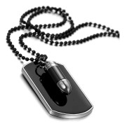 Halsband med militärinspirerad hundbricka i form av en kula i legering, Acsergery, 27,5 tum, present till män