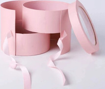 Blomlåda med lock för arrangemang, dubbla lager roterande låda lyxig ro blombukett presentförpackningar, 1 set, 7,5\"(d) X 6,5\"(h) (rosa)