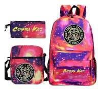 Set med Cobra Kai Ryggsäck Barn Skolväskor Casual Ryggsäckar Tryckta Ryggsäckar Kompatibel med Tonårsflickor Pojkar Reseryggsäckar 15