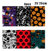 Halloween mönster tyg Multipurpose DIY sömnadstyg Kreativt Halloween-tema Handgjorda tillbehör 25*25cm