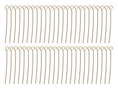 50st Guld Öppna Öglepinnar 40mm 1.57in DIY Hantverk Pärla Smycken Hänge Tillbehör