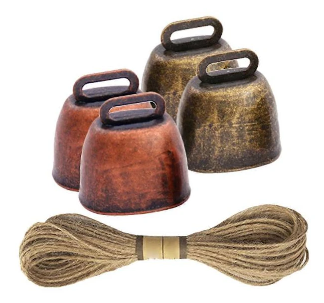 Kobjällror Metallklockor för boskapsanvändning 1 Set Vintage Hängande Klockhängen