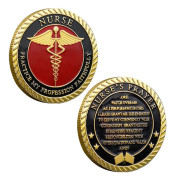 Sjuksköterska Minnesmynt – Utmaningsmynt i Järn för Medicinsk Personal med Bön och Caduceus-symbol – Inspirerande Samlarobjekt för Hälsovårdspersonal
