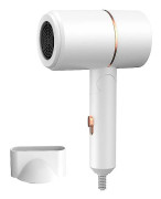 White Foldable Portable High-Power Hair Dryer (with Nozzle), Blue Light, Professional Travel Hair Dryer, Home Salon Hair Dryer, EU Regulations 220V