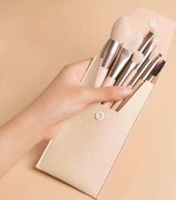 Set med 8 sminkborstar sminkverktyg BEIGE