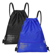 Drawstring Bags, 2pcs Bag For Men & Women With Acsergery Outside Zipper For Sports School