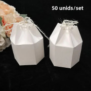 10 stycken hamparep kraftpapper, sexkantig förpackningslåda, godislåda, presentförpackningslåda 50 pieces of khaki No,