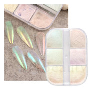 3 st Nail Glitter Magic Mirror Aurora Iridescent Puder Pärlpuder 21