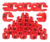 100 st numrerade duvbenringar, fågelbenband, privata duvmarkörer, identifieringsbenband 1X1X0.8CM Red