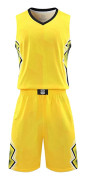 Basketbolltröjor och shorts för män, lagtröjor med fickor, träningsdräkter, gula — 4XL