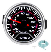 Universal Turbo Boost Gauge Vakuum Tryckmätare 35PSI Smoke Tint Lens LED-urtavla 52mm