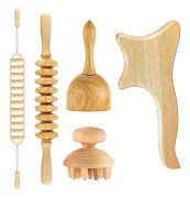 5 i 1 Maderoterapia Kit Wood Therapy Massage Tool Anti-celluliter Massage Set Kit