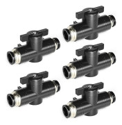 5 st 6mm Yttre Diameter Pneumatisk Kulventil, Tryckstyrningsventilkopplingar (buc6-kontakter)
