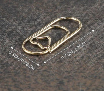 150 Stycken Guld Söta Gem Mini Gem Hjärtformade Gem Bokmärkesklämmor För Kontorsmaterial