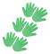 3-pack handgjorda PVC halkfria handavtryck punktmarkörer sportset för förskoleundervisning dagis grön