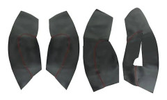 Vänsterstyrd Läder Dörrpaneler Skydd För Skoda Octavia 2007 2008 2009 2010 - 2014 Bil Dörr Armstöd Panel Skydd Klistermärke Trim 4pcs Black-red line