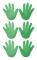 3-pack handgjorda PVC halkfria handavtryck punktmarkörer sportset för förskoleundervisning dagis grön