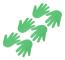 3-pack handgjorda PVC halkfria handavtryck punktmarkörer sportset för förskoleundervisning dagis grön