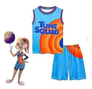 Sportväst Set Space Jam Barn Pojkar Basket Set Tank Shorts Träningsdräkt Tune Squad Kläder Flera Storlekar Tillgängliga (120cm)