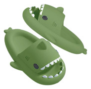 WJ Roliga Hajtofflor för Bad Dusch Halkfria Utomhus Par Sommarsandaler för Män Kvinnor 2-dark green 24.5~26.0 cm