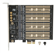 SATA NGFF till PCIe-adapter 4 diskplatser 10 Gbps AHCI-stöd NGFF SSD till PCIe-kort för 2230 2242 2260 2280 SSD