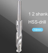 1/2\" Fräsaxel 4241 HSS Snabbstål Smeds Spiralborr 18mm