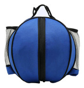 Large Waterproof Oxford Cloth Outdoor Sports Basketball Bag with Elastic Mesh Pocket Blue