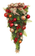 Upp och ner Julgran Rotting Juldekorationer Konstgjorda blomsterbågar Dörrhängare för öppen spis och vardagsrum