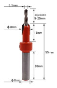 Borrskär för träbearbetning 3,5X8MM 3.5x8mm