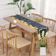 Ramadan Dekoration Bordslöpare Hem Duk SVART STIL2 black style2-style2