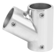 Båtrörskoppling Handräcke Handräcke Beslag 60° 3-vägs Rostfritt Stål Tillbehör Vänster Φ22mm (7/8in)