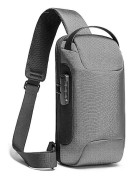 Lightweight Traveling Bag Laptop Backpack Anti Theft Crossbody Bag for Men USB Shoulder Daypack Business gray