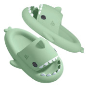 WJ Roliga Hajtofflor för Bad Dusch Halkfria Utomhus Par Sommar Sandaler för Män Kvinnor 2-Matcha Green 24.5~26.0 cm