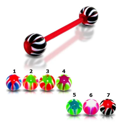UV Tongue Barbell med UV Balls
