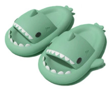 Shark Haj Tofflor, Lämplig för vuxna och barn Söt Tjock Sula Hajar Halkfria Tofflor Inomhus Duschtofflor Sandaler Shark Slippers Matcha grön 38/39 EU