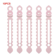 10ST Silikonkabelremmar Hörlurar Wire Organizer ROSA pink