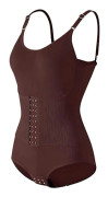 Midjeformare för kvinnor, komprimerande shapewear-body med justerbara band, underkläder för åtsittande klänningar och vardagskläder, vit XL, L, brun