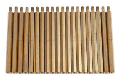 20 st 60 mm x 66 mm M3 hane till hona gängad mässing PCB sexkant distanshållare