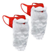 2 st rolig sk?ggmask Holiday tomtedr?kt f?r vuxen red Cherry