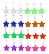 24 Pieces Luminous Star Reflector Pendants Shining Stars Keychain Safety Reflector