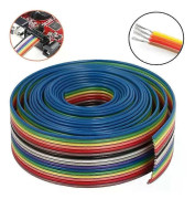 2 Meter 16P kabel regnbågsfärgad platt kabel stödtråd svetsningskabel kontakttråd bandförlängningskabel