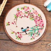 Broderi startkit DIY korsstygn broderi startkit (fåglar och blommor)