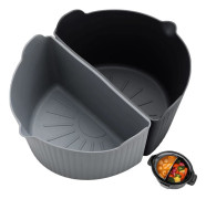 Silikon Slow Cooker Avdelare Foder för Crockpot 6-7QT, 2 st Återanvändbara Slow Cooker Avdelare (Svart+Grå)