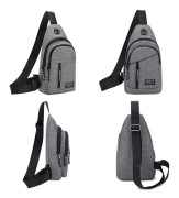 Män Bröstväska Pack Outdoor Travel Axelväskor Cross Body Väskor - on stock dark grey