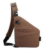 Sling Bag för män Axelväska Crossbody Väska Utility Väska Multipla Fickor Mode Bröstväska Axelväska för Utomhus Kontor (Kaffe Vänster)